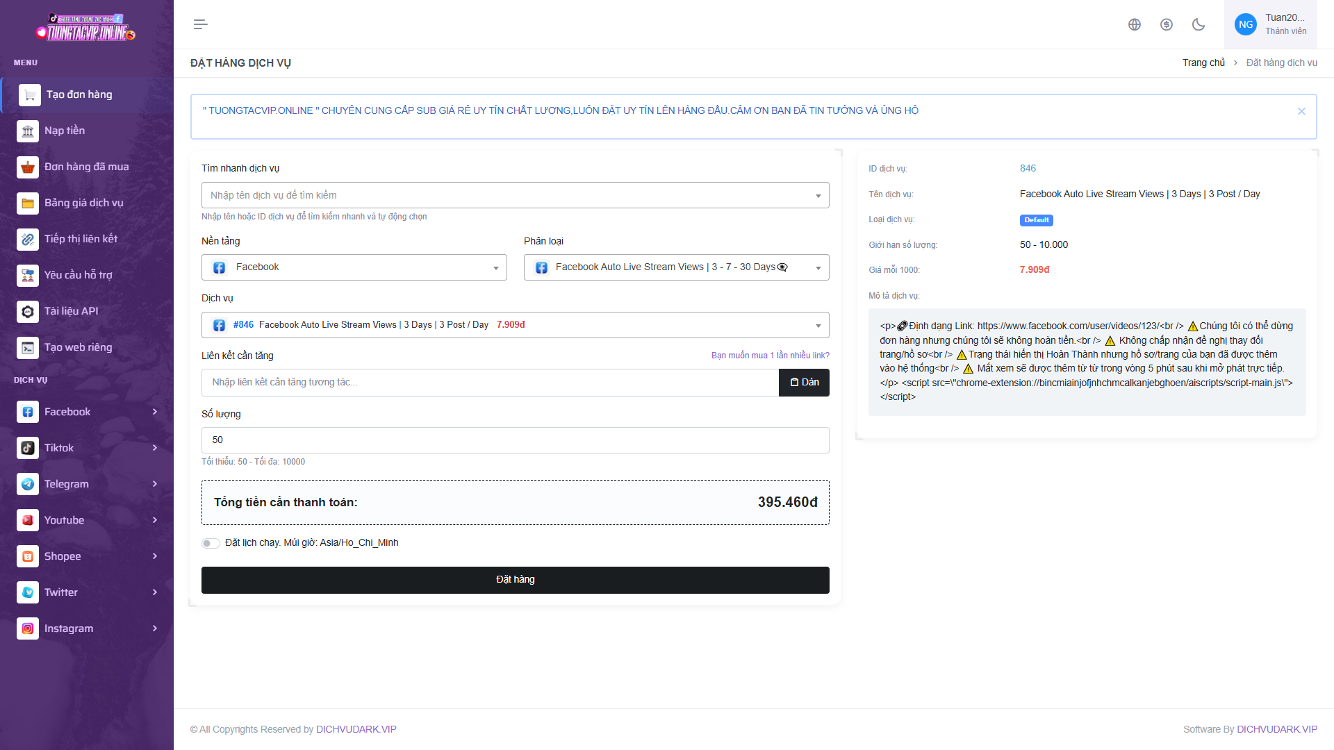 SMM Panel Dashboard